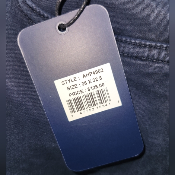 Nwt american heritage mens‎ navy blue leon slim fit pants size 36 x 32.5 - Picture 6 of 7